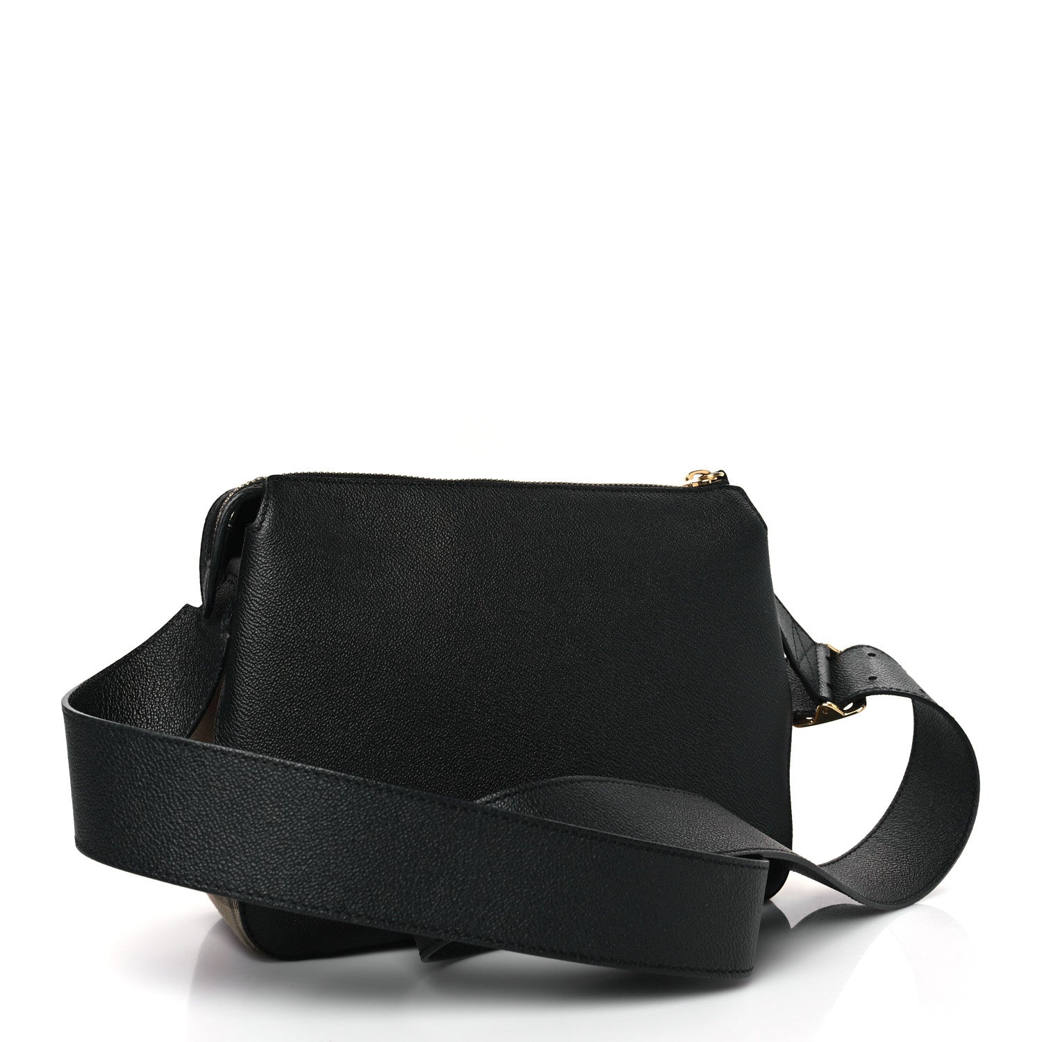 Burberry Soft Grain Calfskin House Check Small Helmsley Crossbody Black 3 of 10