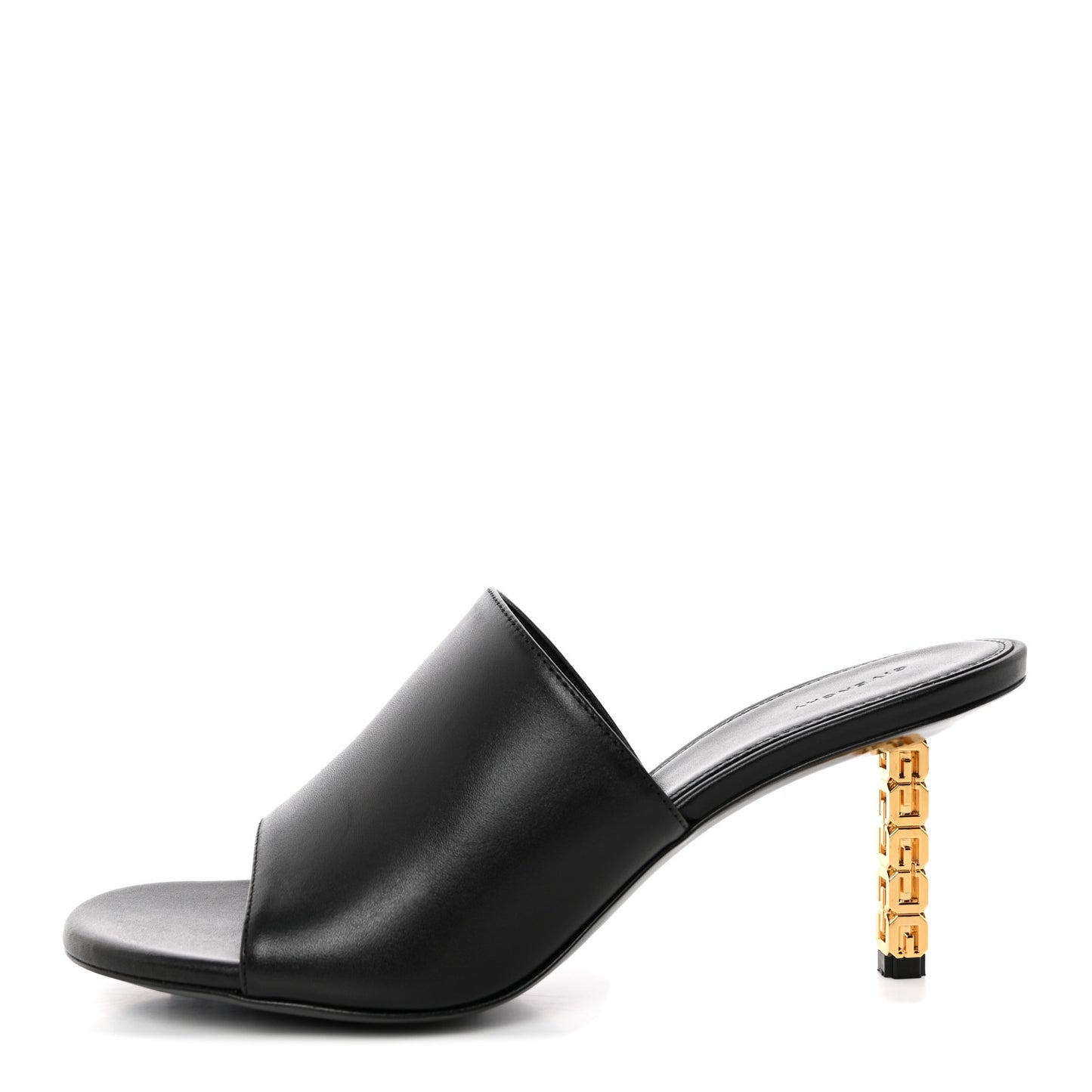 Smooth Nappa G Cube Mule Sandals 38.5 Black