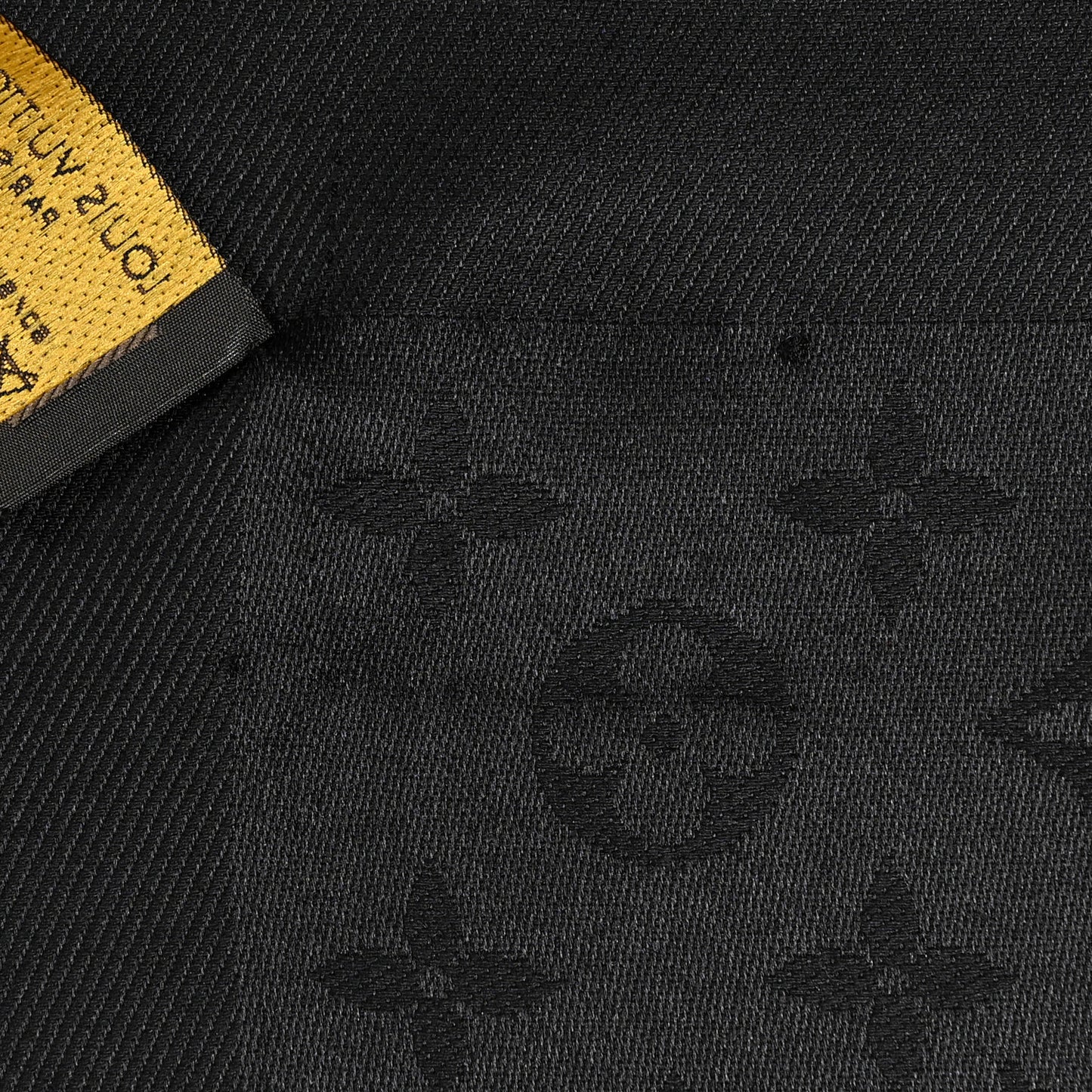 Silk Wool Monogram Shawl Black