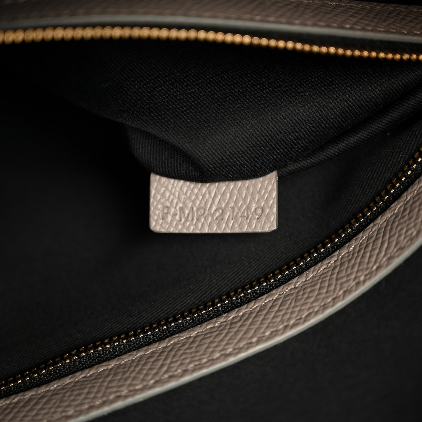 Grained Calfskin Medium Briefcase Pebble