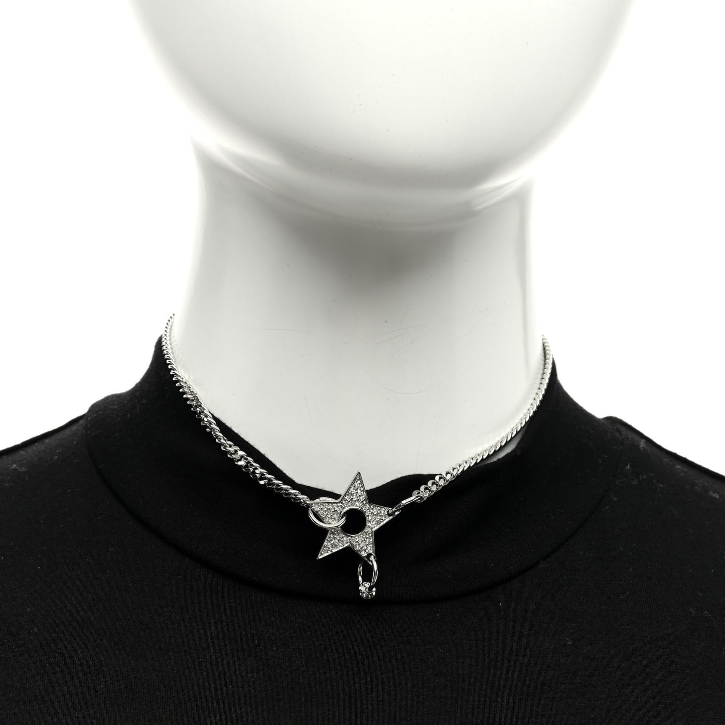 Crystal Star Choker Necklace Silver