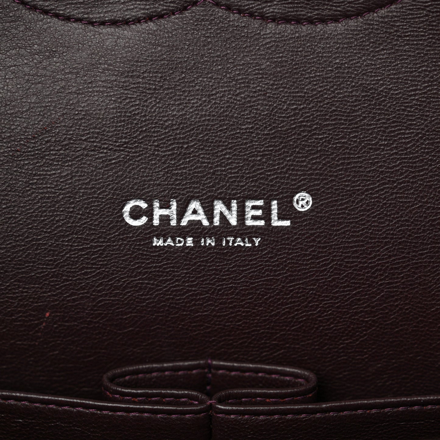Lambskin Quilted Maxi Double Flap Plum