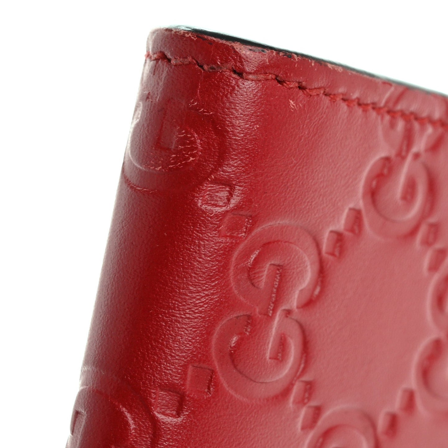 Guccissima Padlock Clutch Hibiscus Red