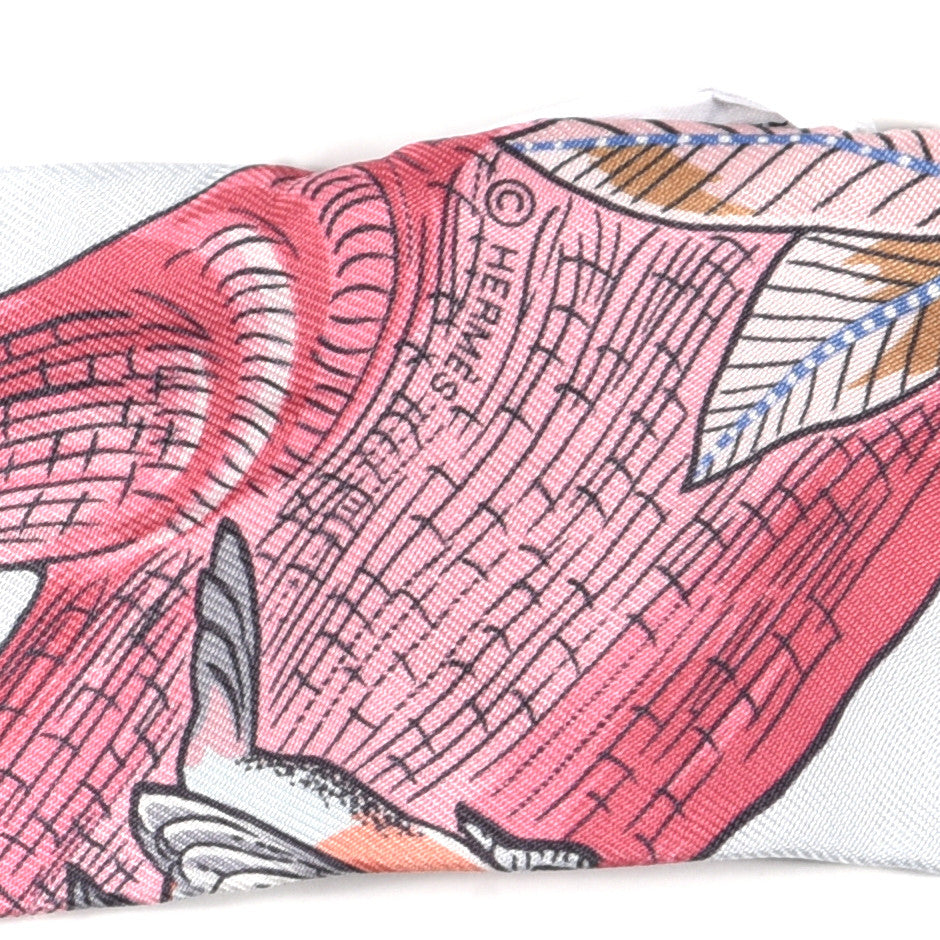 Hermes Silk Tree Of Song Twilly Bleu Pale Rose Blue Jean 5 of 5