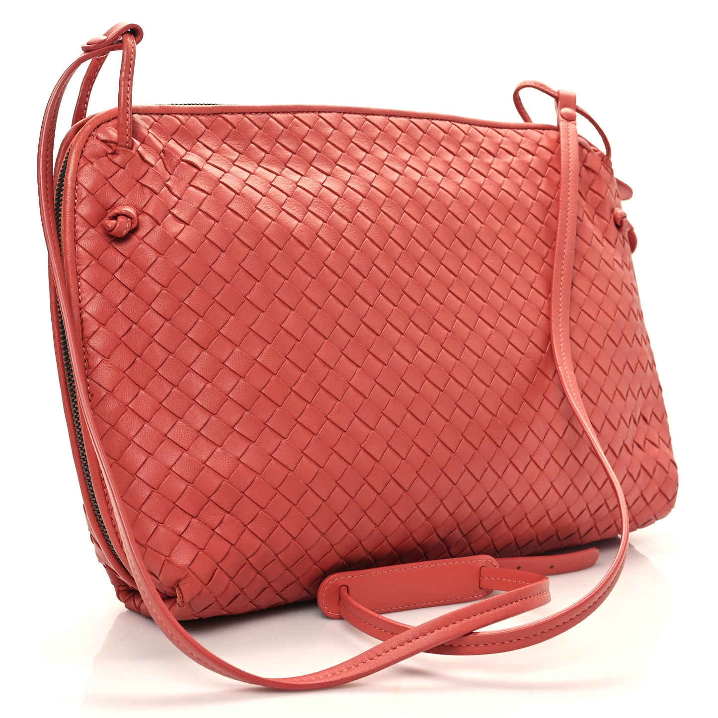 Nappa Intrecciato Large Nodini Crossbody Messenger Quarzo