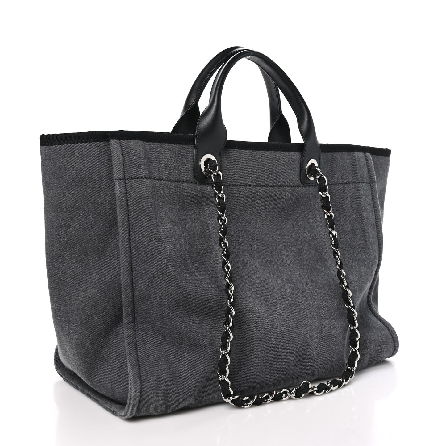 Canvas Sequin Medium Deauville Tote Charcoal
