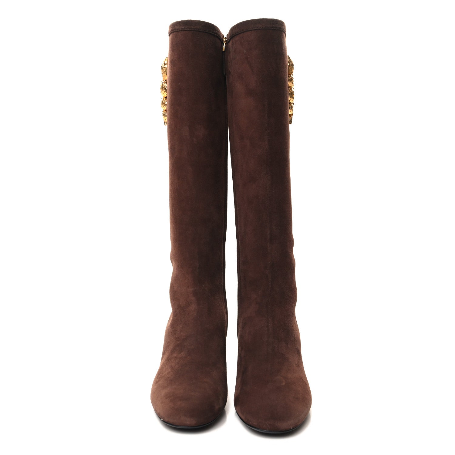 Valentino Garavani Suede Snake Maison Knee High 45mm Boots 39.5 Fondant 2 of 7