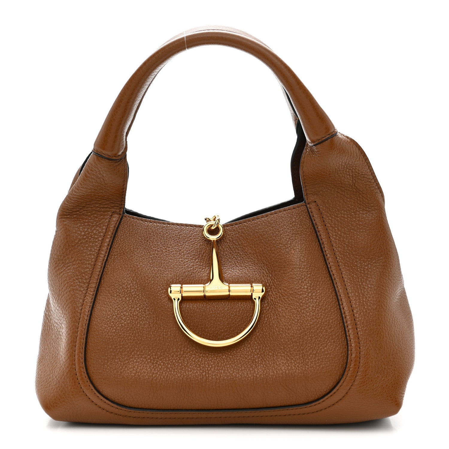 Gucci Grained Calfskin Softbit Medium Shoulder Bag Brown 1862259