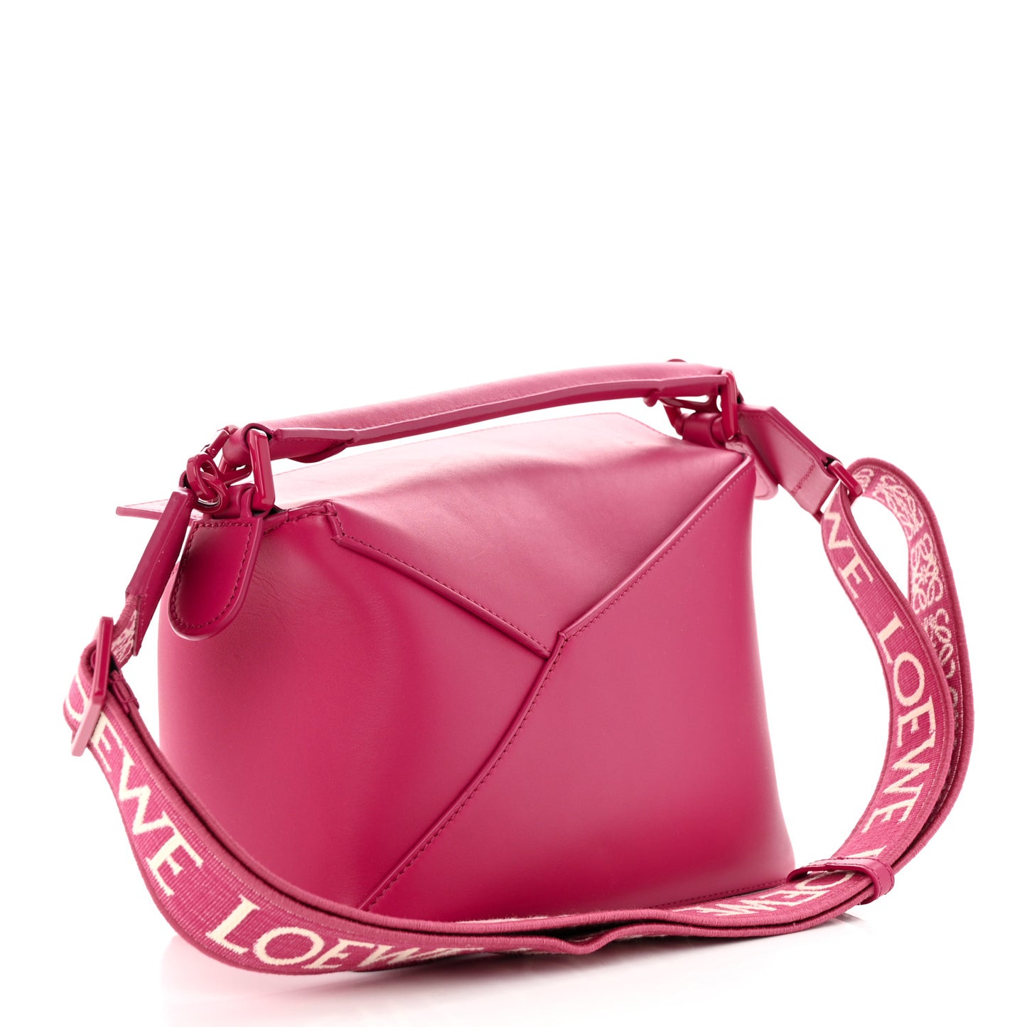 Satin Calfskin Monochrome Small Puzzle Edge Bag Ruby Red Glaze