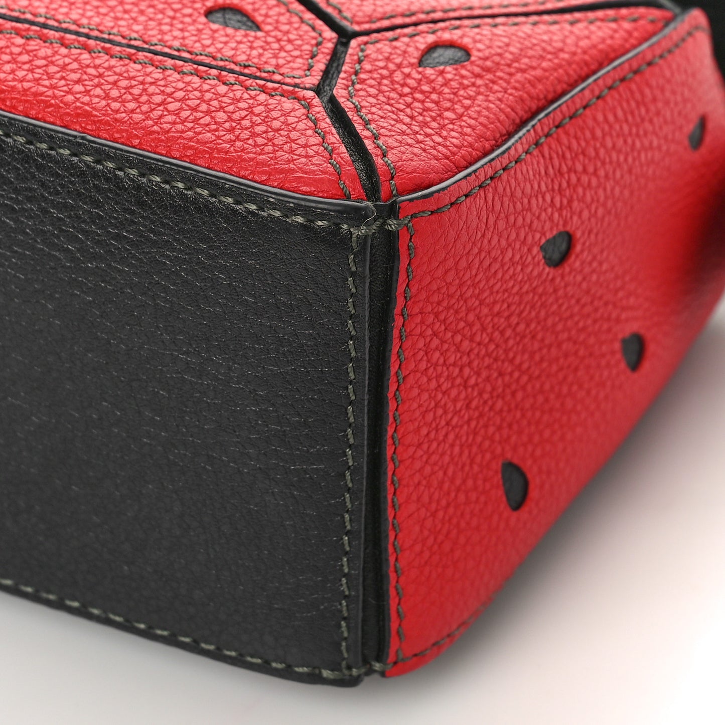 Calfskin Paula's Ibiza Watermelon Mini Puzzle Bag Black