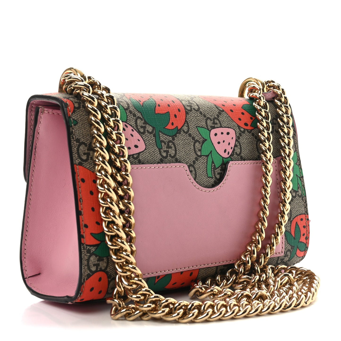 GG Supreme Monogram Strawberry Small Padlock Shoulder Bag