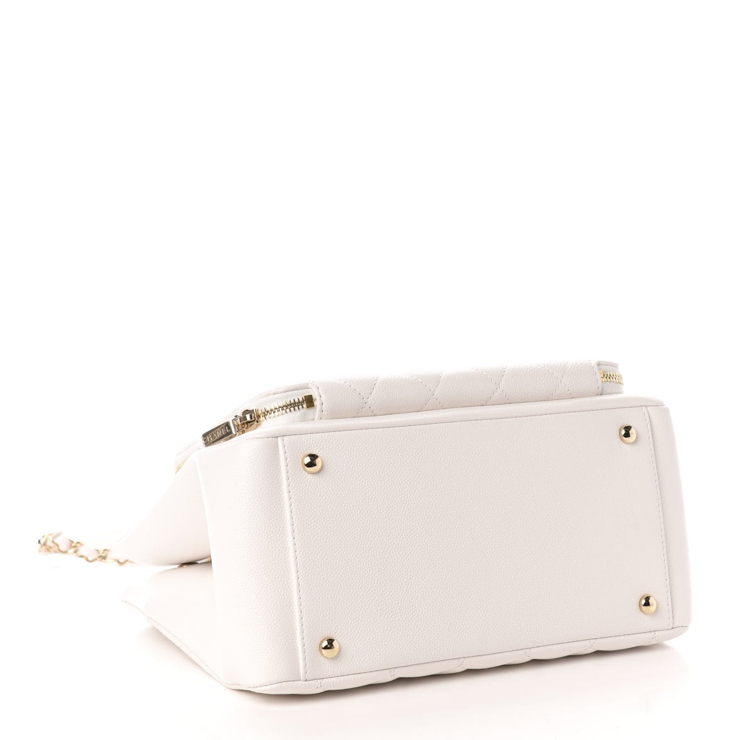 Caviar Quilted Small Business Affinity Shopping Bag White