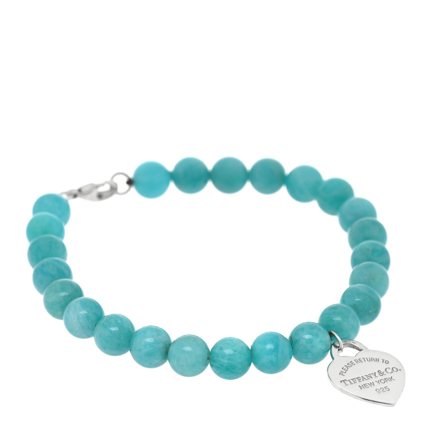 Tiffany Sterling Silver Amazonite 8mm Return To Tiffany Bead Heart