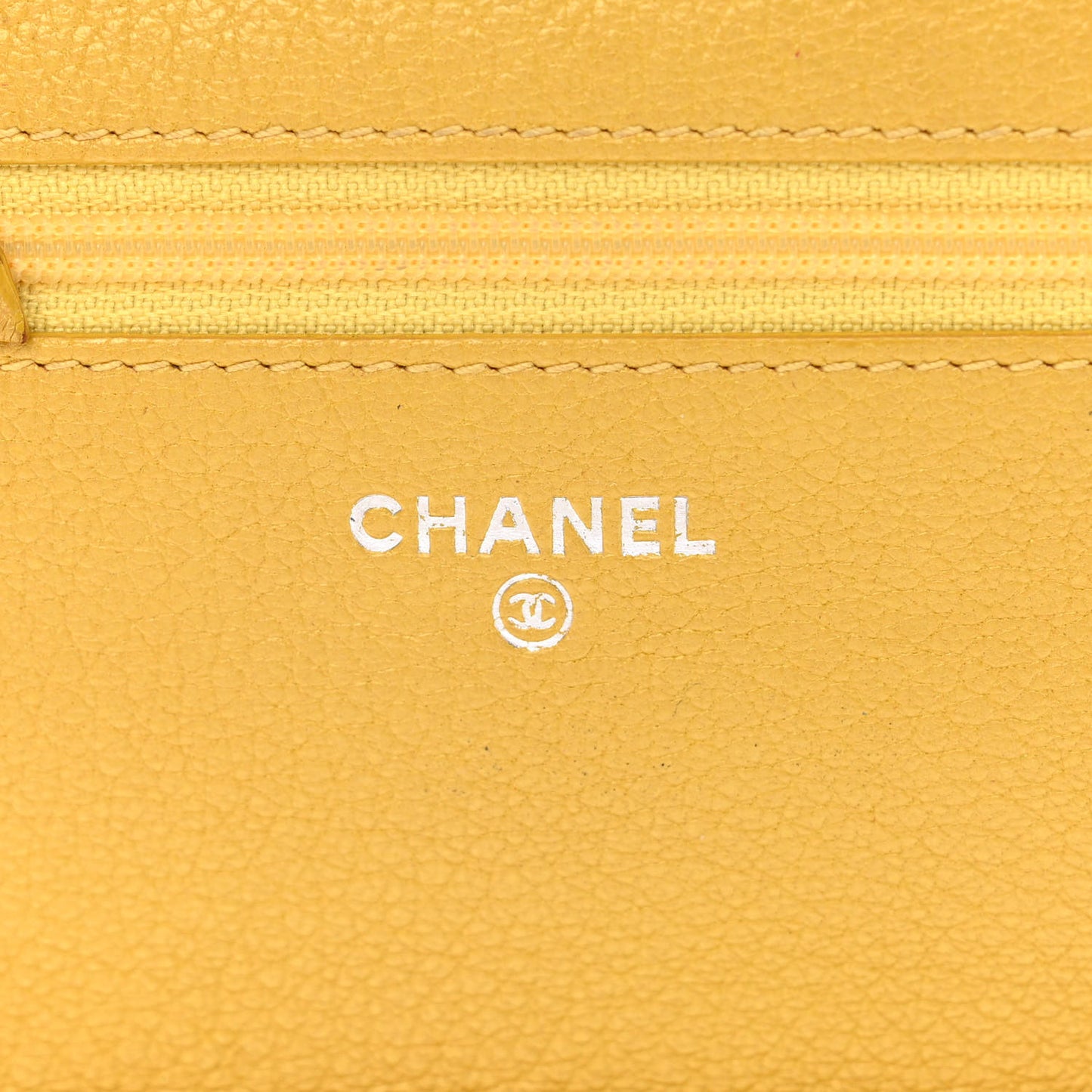 Caviar Quilted Wallet on Chain WOC Yellow