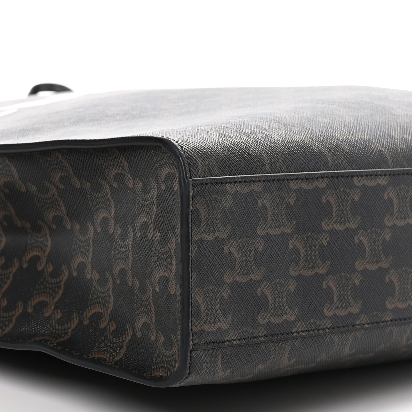 Triomphe Canvas Calfskin Large Vertical Cabas Black