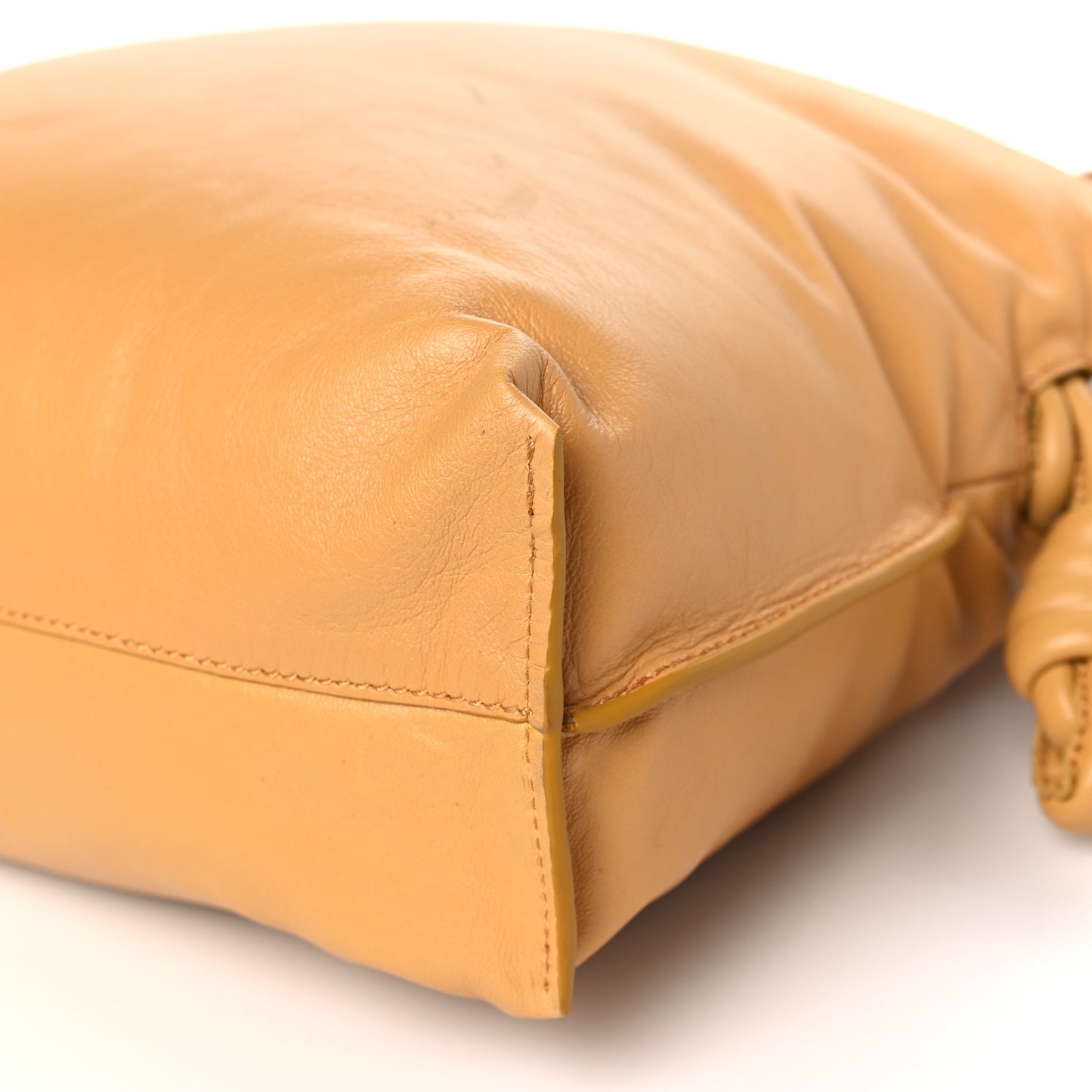 Calfskin Flamenco Puffer Knot Bag Camel