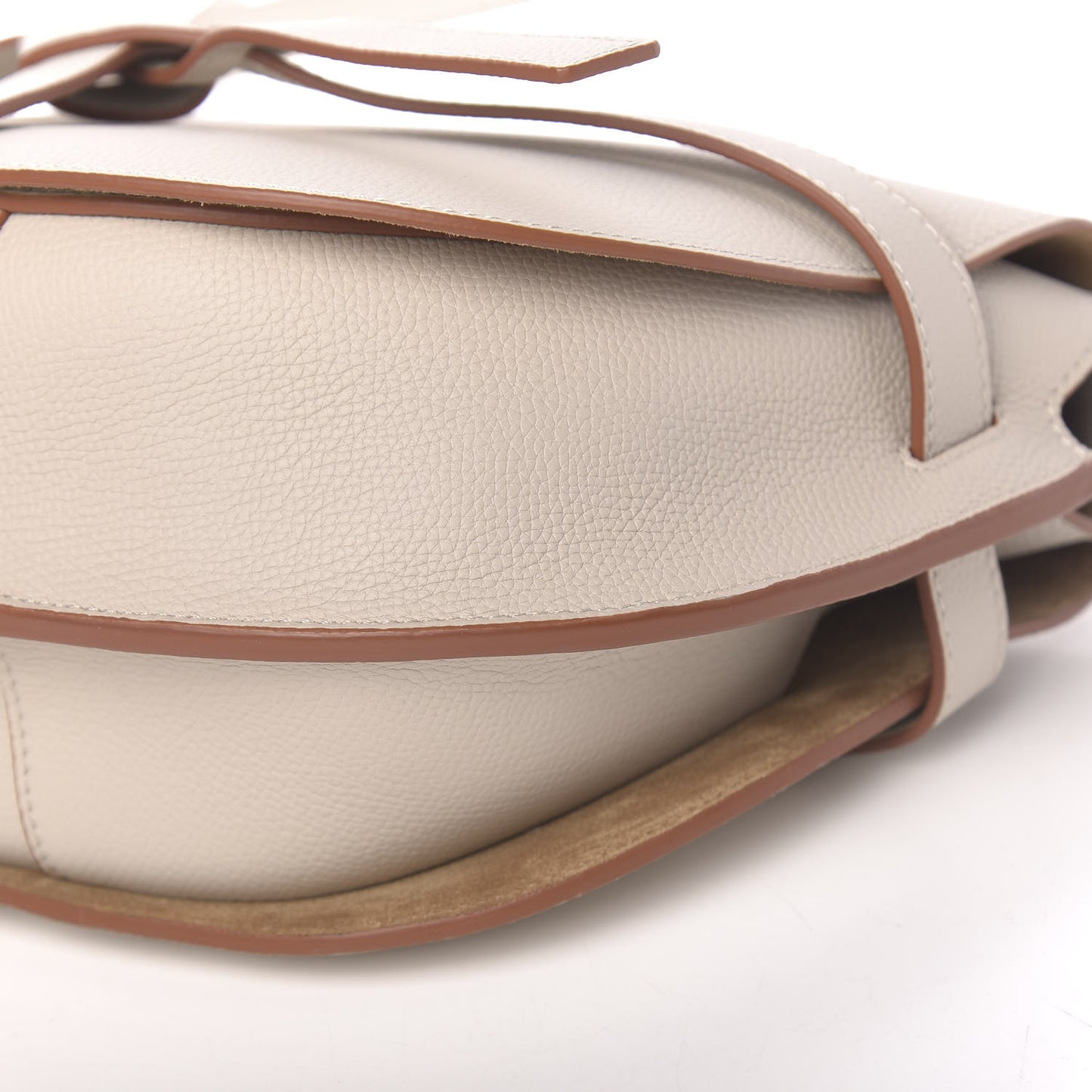 Grained Calfskin Small Gate Crossbody Bag Light Ghost