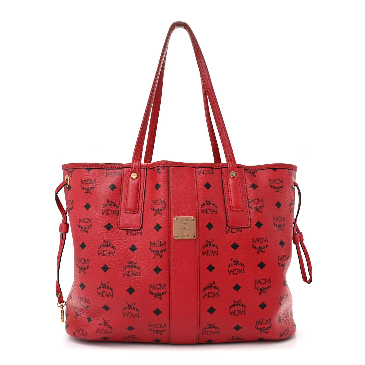 Visetos Medium Liz Reversible Shopper Tote Ruby Red