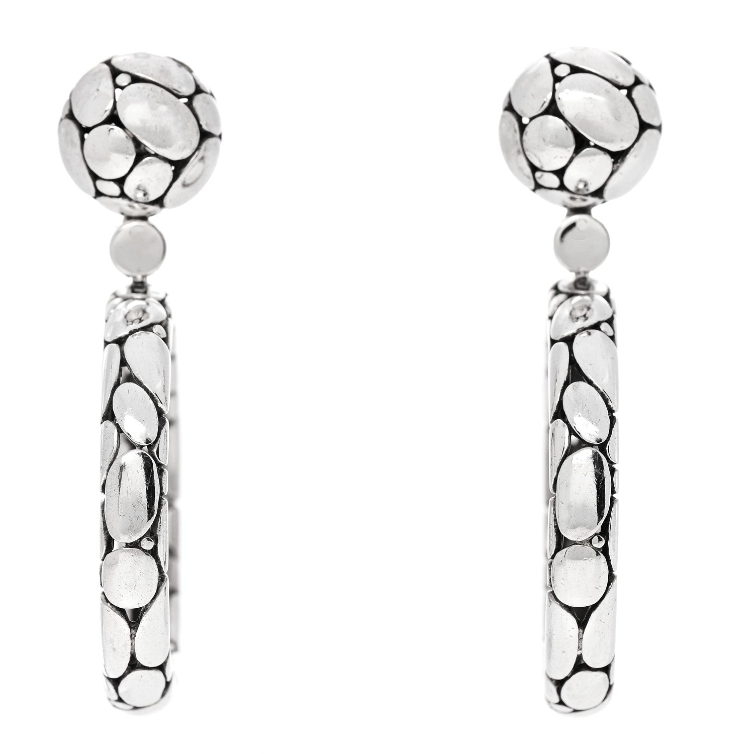 John Hardy Sterling Silver Kali Pebble Hoop Earrings 1835311