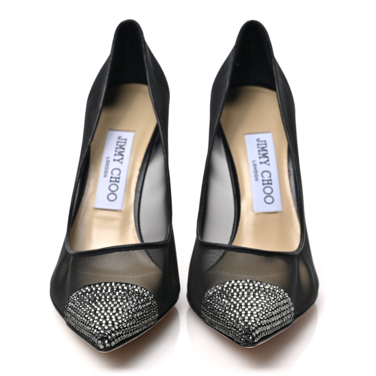 Mesh Crystal Pumps 36 Black