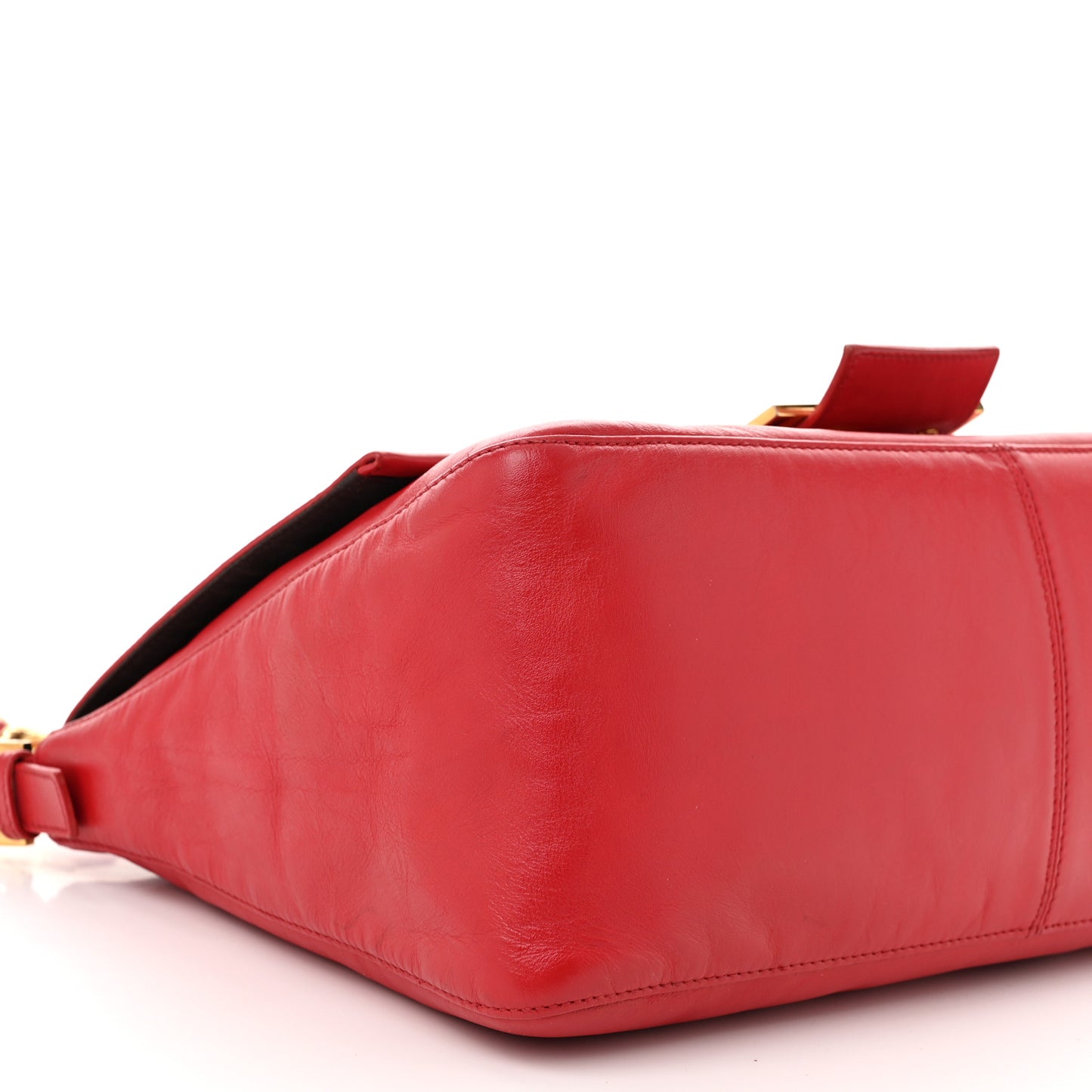 Vitello Savana Snakeskin Big Mama Baguette Red