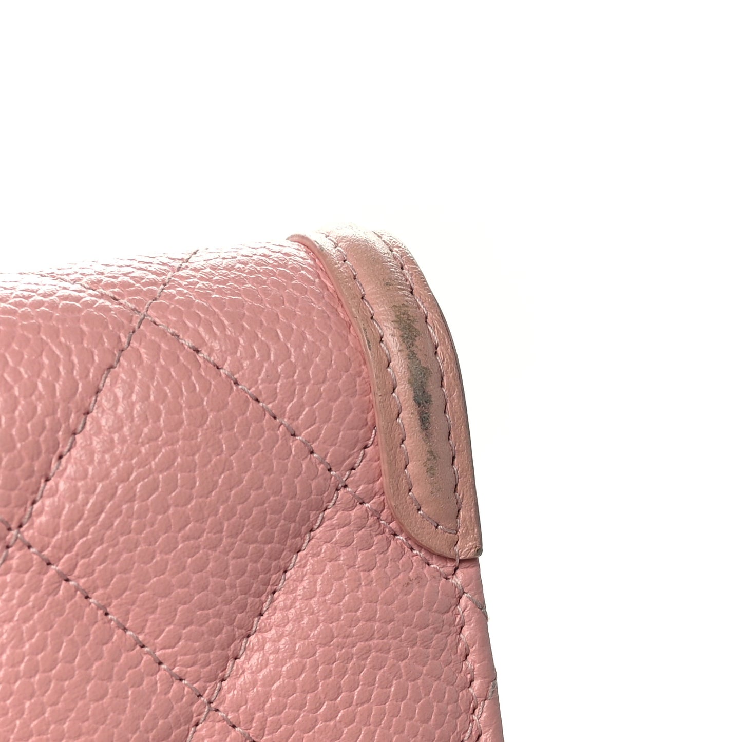 Caviar Quilted Large Filigree Gusset Flap Wallet Pink