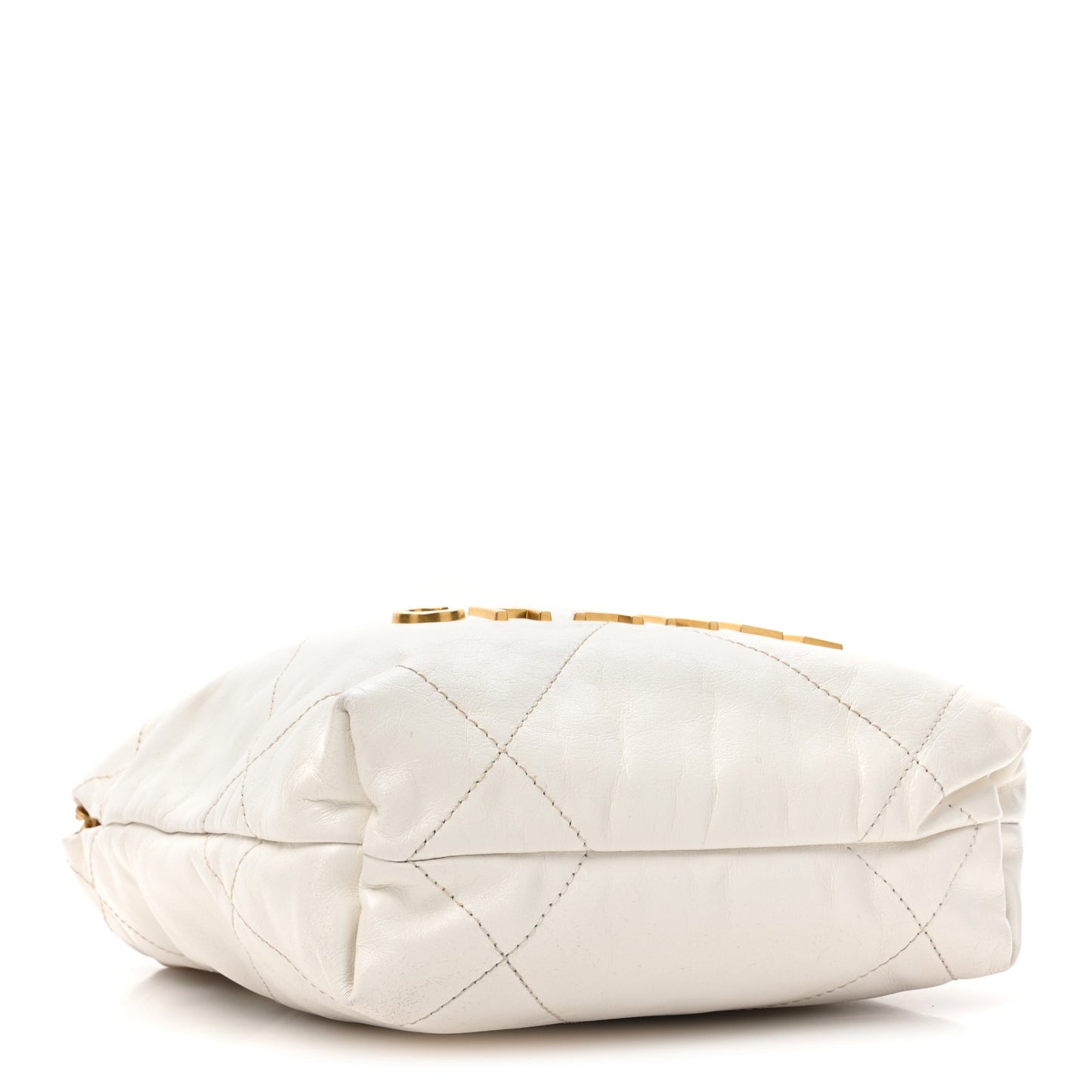 Shiny Calfskin Quilted Mini Chanel 22 White