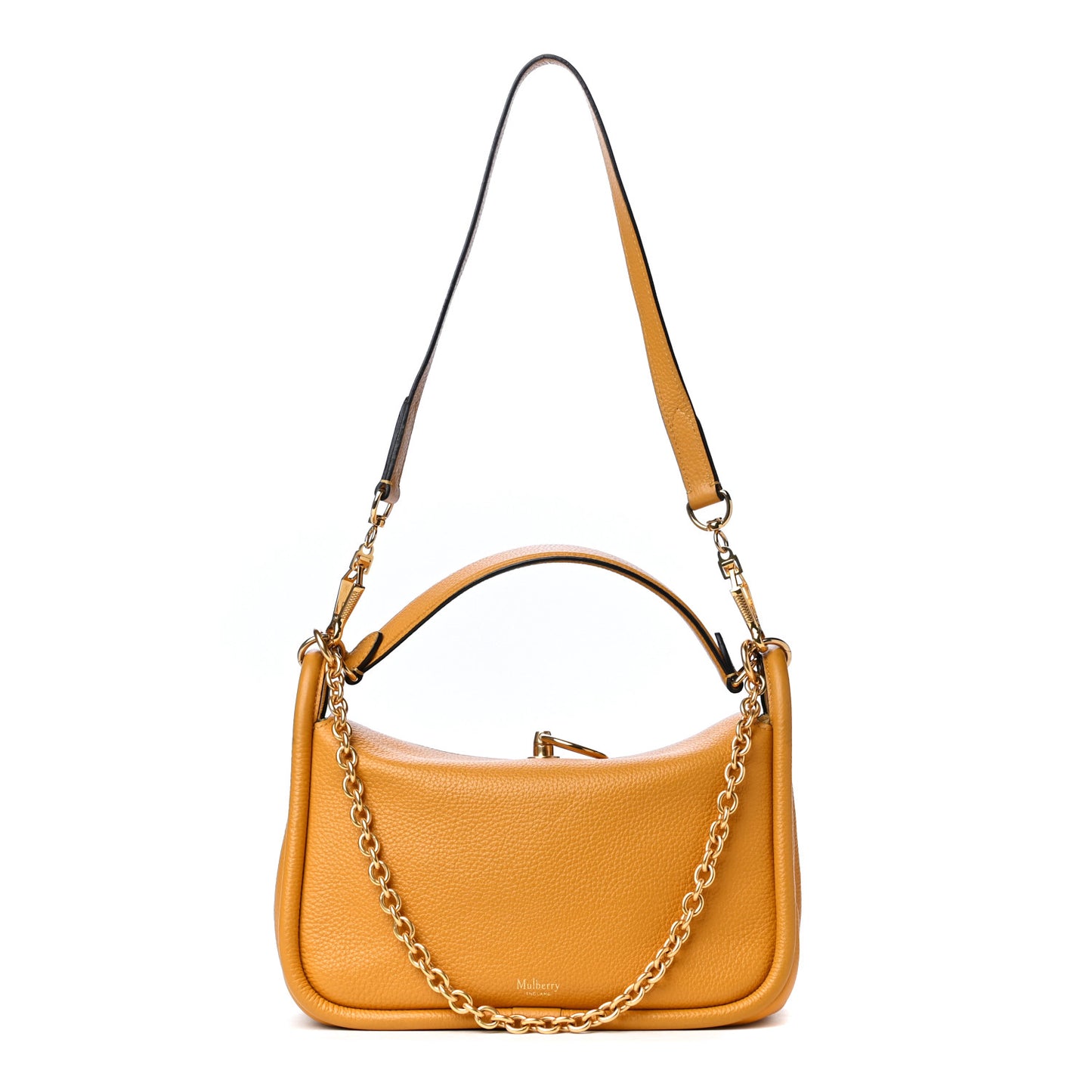 Small Classic Grain Calfskin Small Leighton Deep Amber