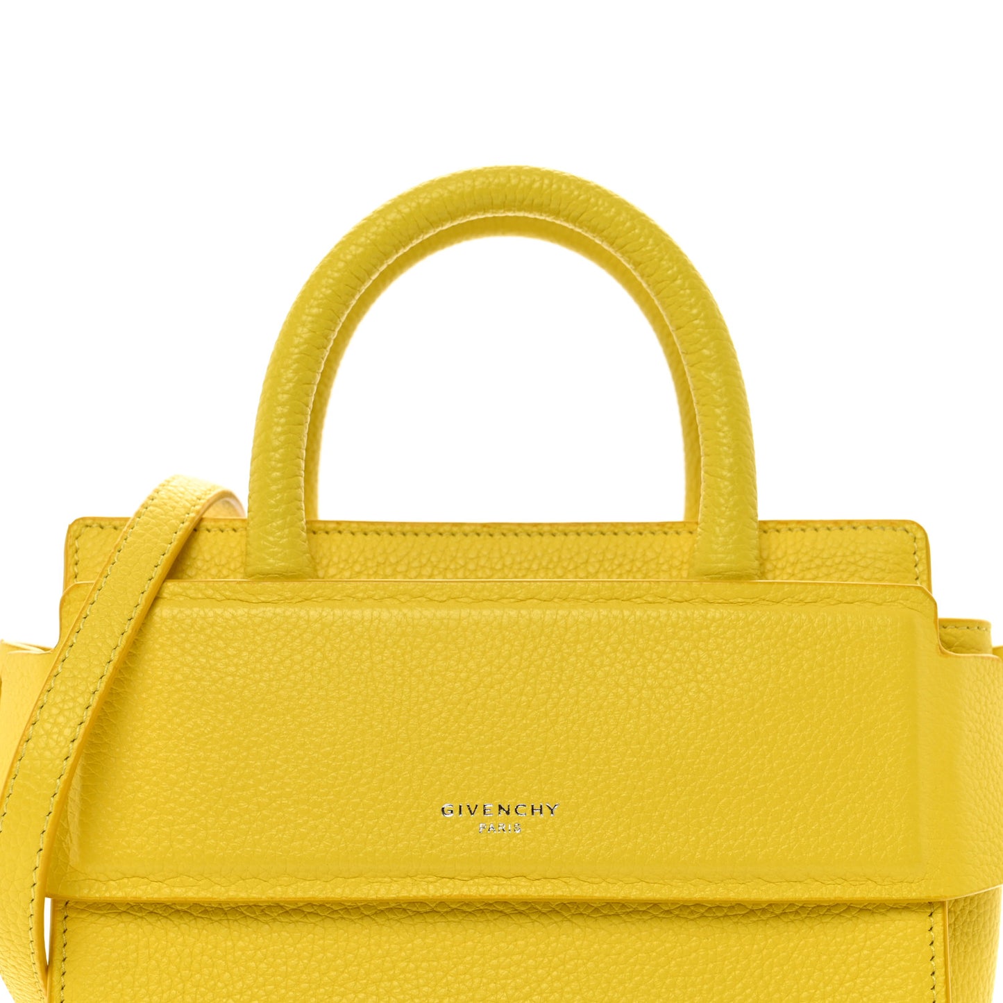 Grained Calfskin Nano Horizon Satchel Yellow