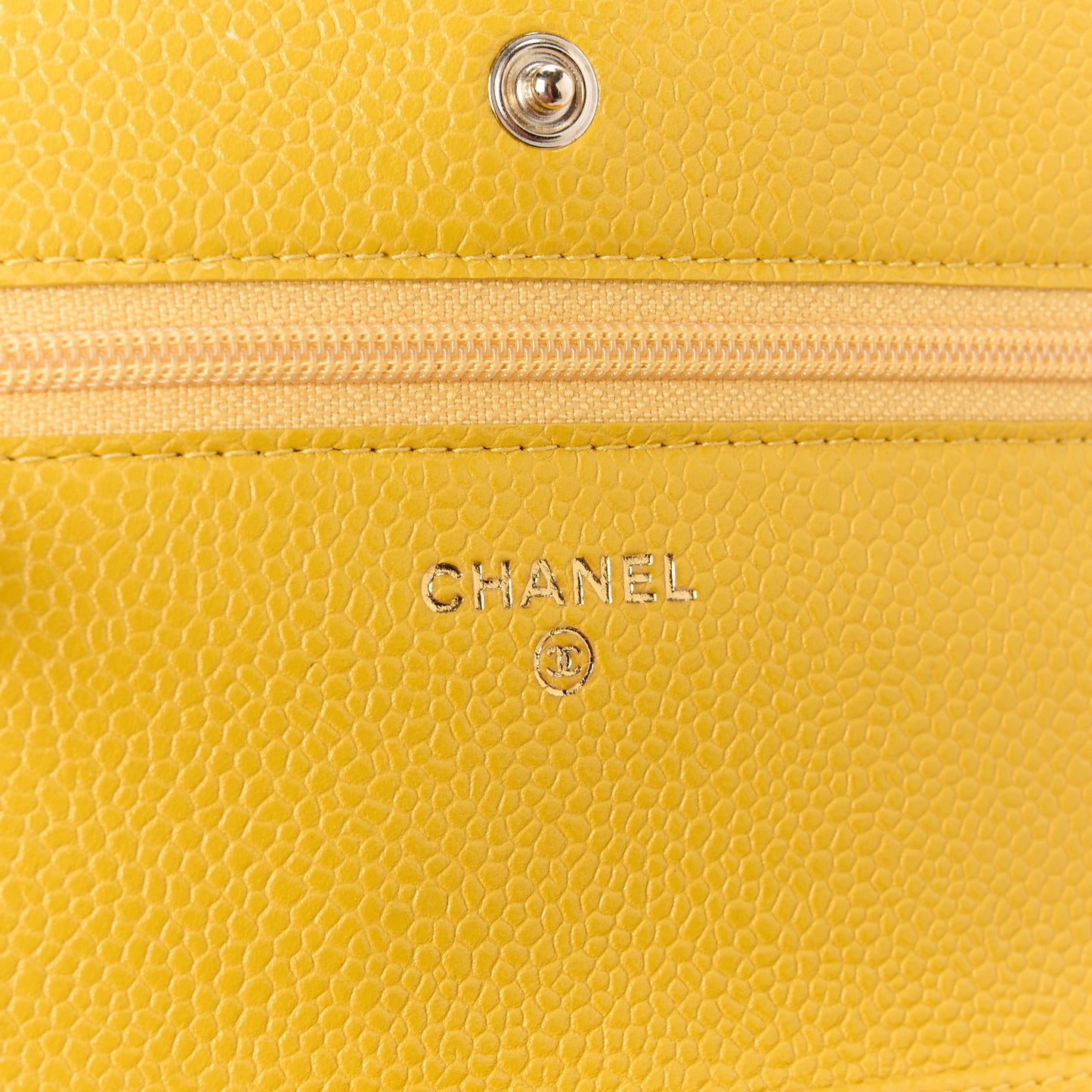Caviar Quilted Wallet on Chain WOC Yellow