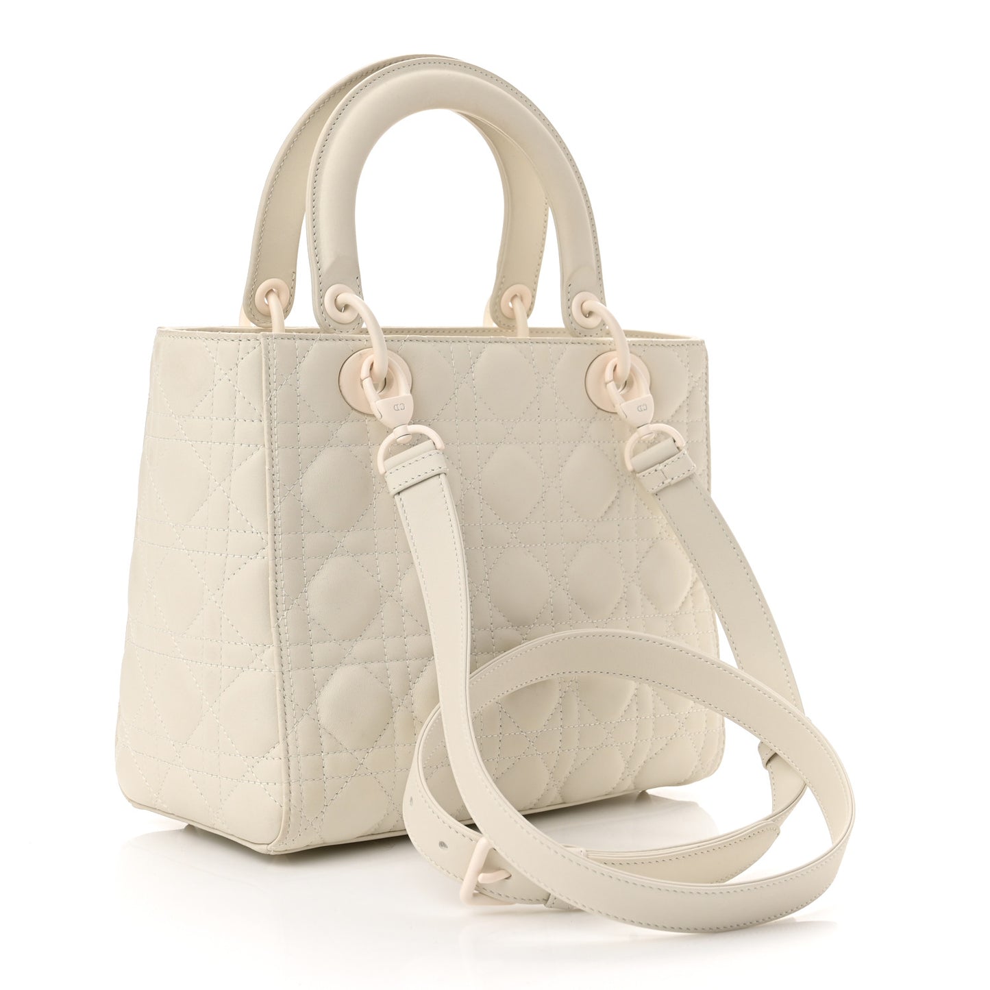 Ultra Matte Calfskin Cannage Medium Lady Dior Latte