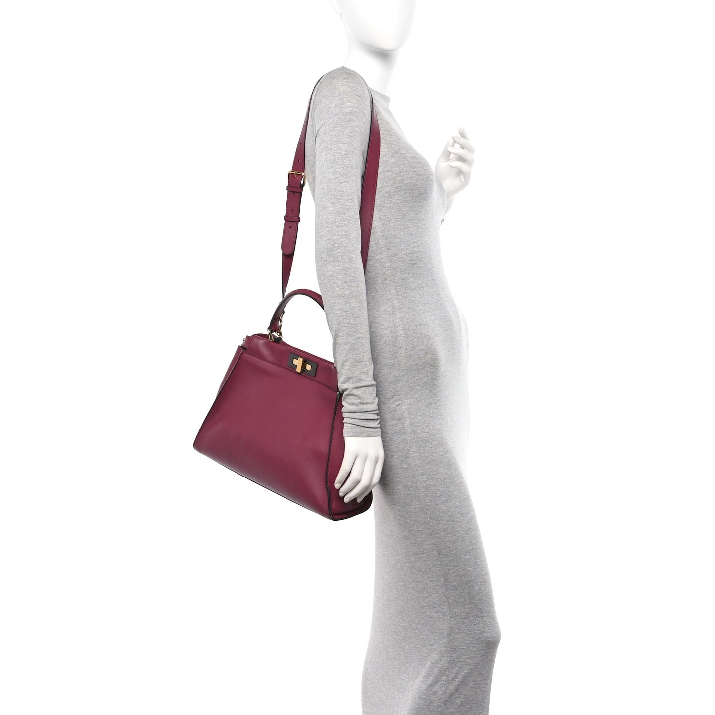 Vitello Seta Medium Peekaboo Iconic Satchel Magenta