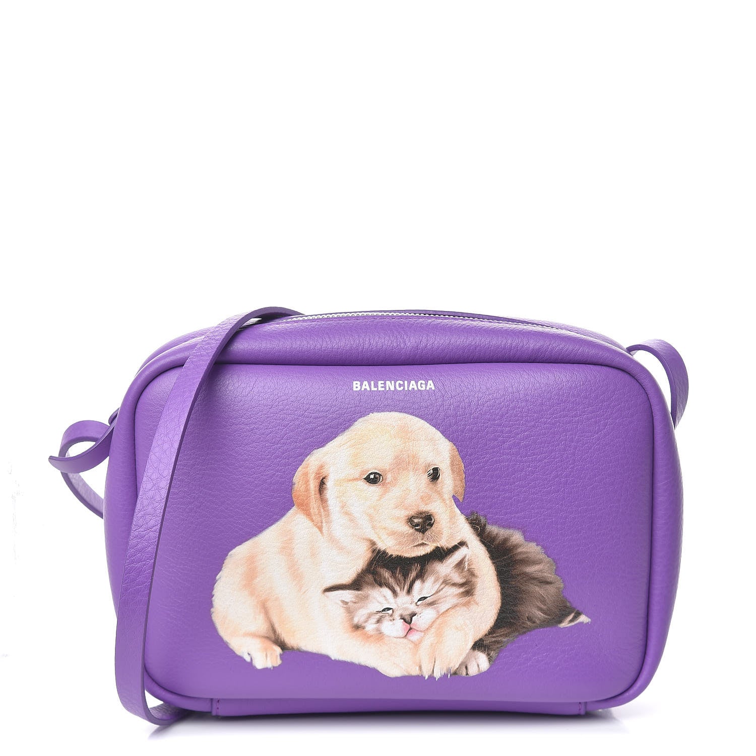 Balenciaga Calfskin Puppy and Kitten Everyday S Camera Bag Purple