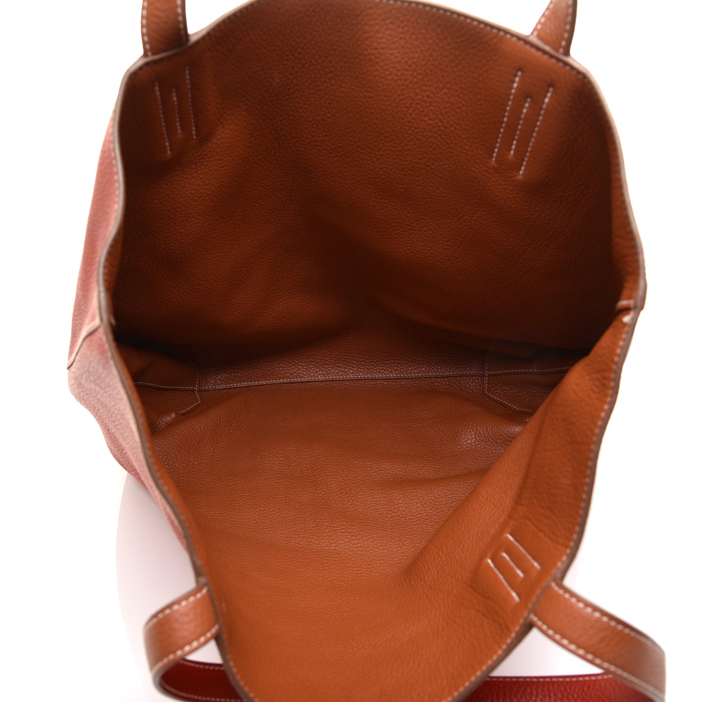 Taurillon Clemence Double Sens 36 Reversible Tote Gold Sanguine