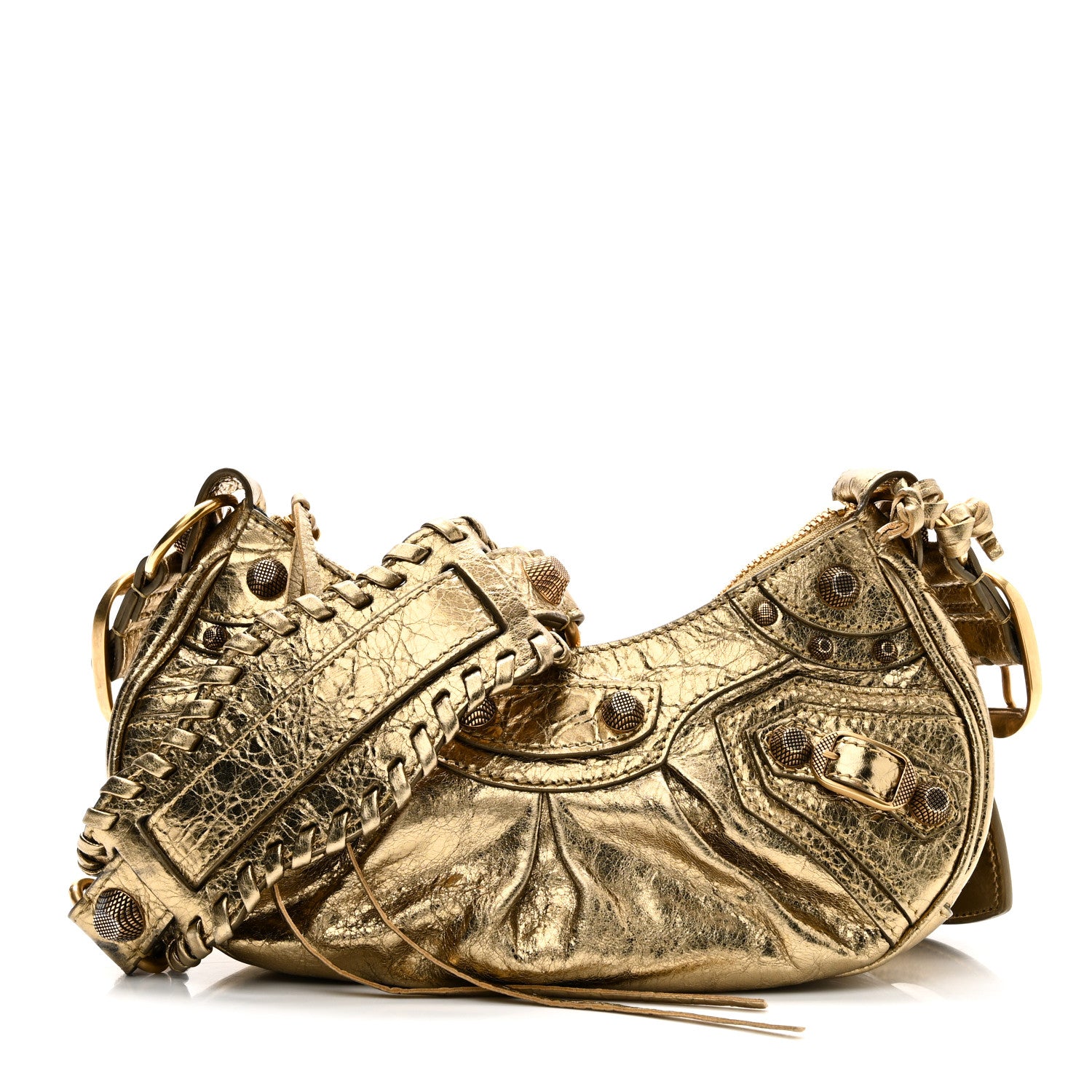 Balenciaga Metallic Agneau Arena Le Cagole Shoulder Bag XS Gold Balenciaga Metallic Agneau Arena Le Cagole Shoulder Bag XS Gold
