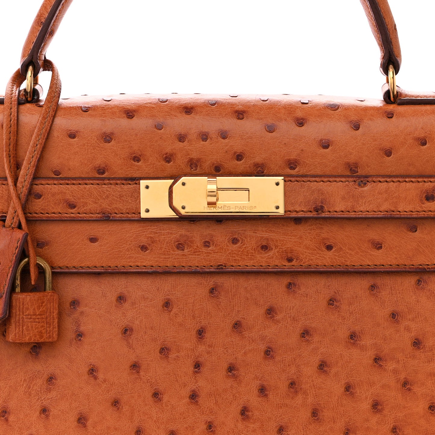 Ostrich Kelly Sellier 32 Gold