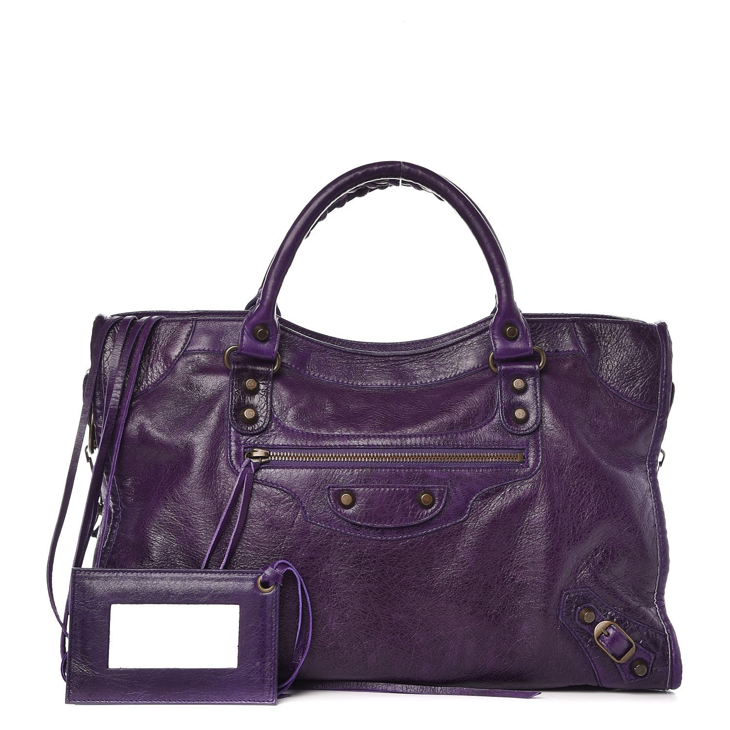 Balenciaga Chevre Classic Hardware City Eggplant 300819 – FASHIONPHILE