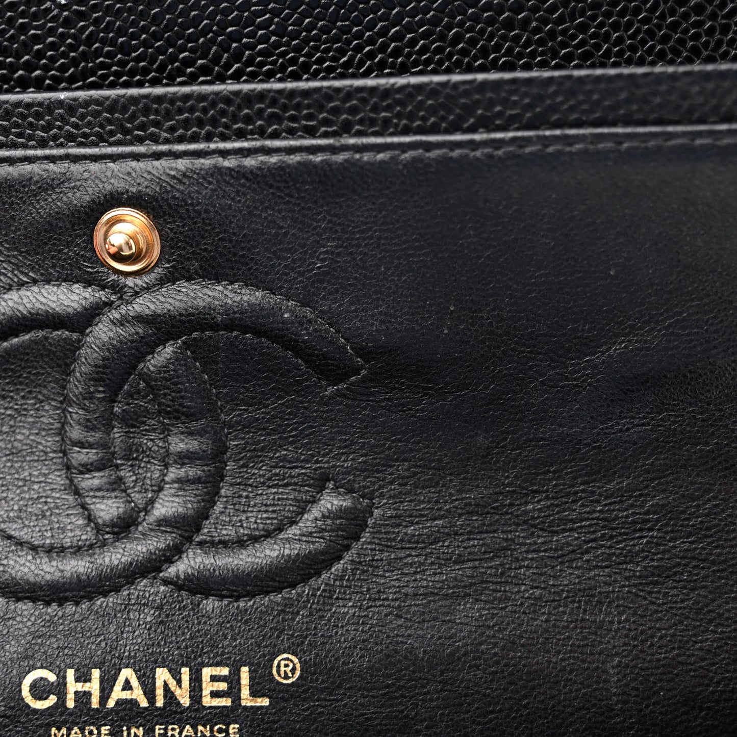 Caviar Quilted Small Double Flap Black