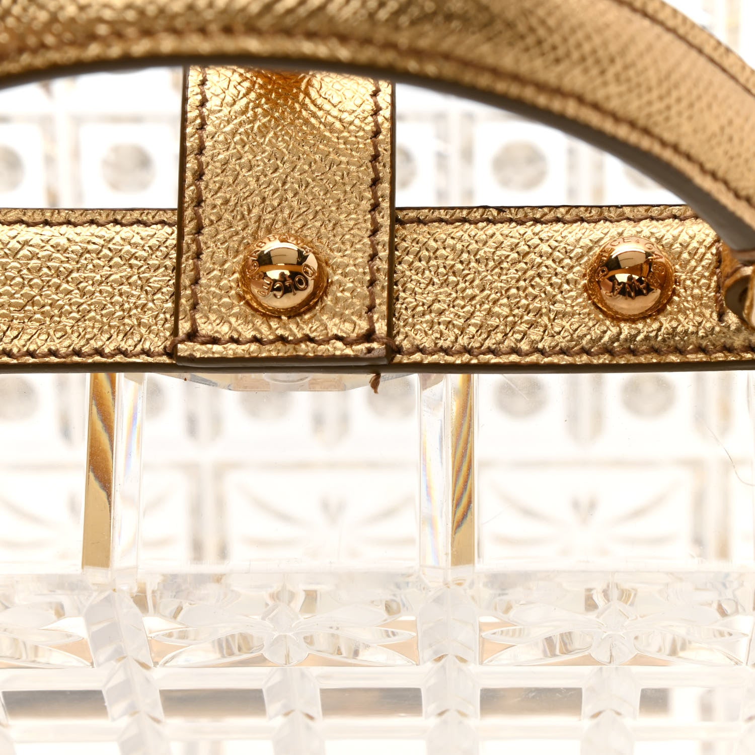 Dolce & Gabbana Plexiglass Bohemia Box Bag Gold 11 of 13