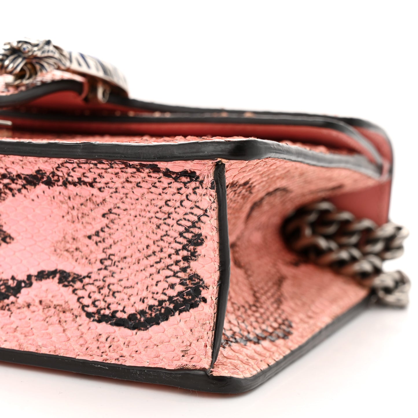 Snakeskin Enamel Mini Dionysus Shoulder Bag Pastel Pink