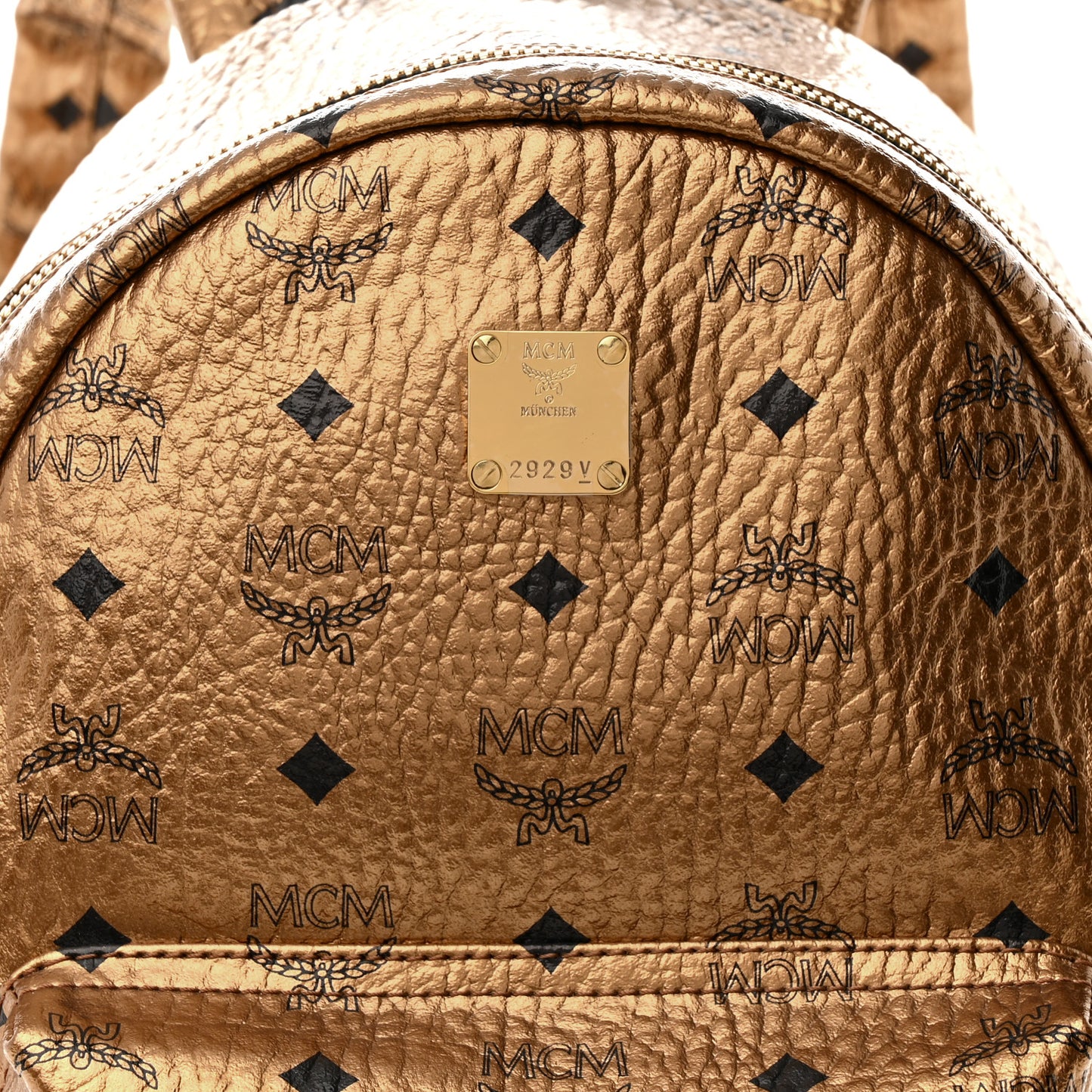 Metallic Visetos Small Stark Backpack Gold