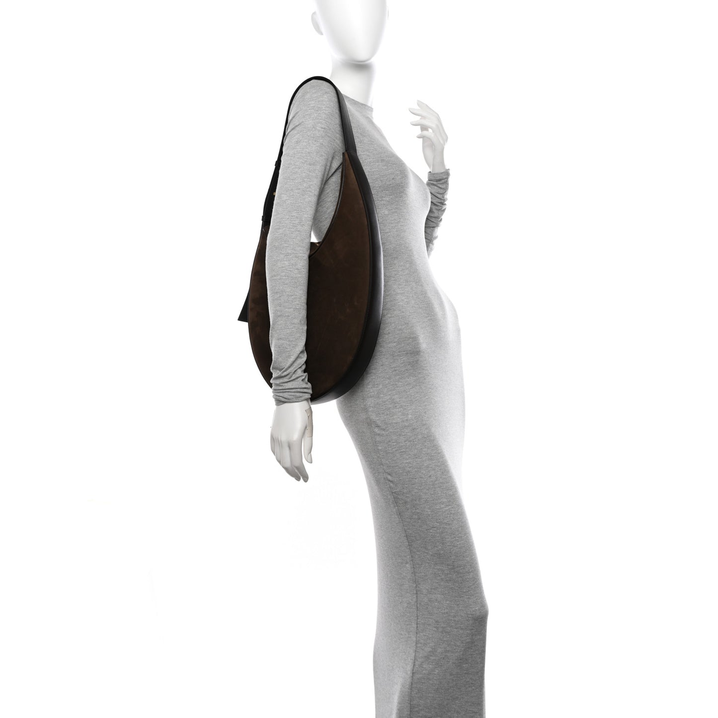Suede Large Drop Shoulder Bag Fondant