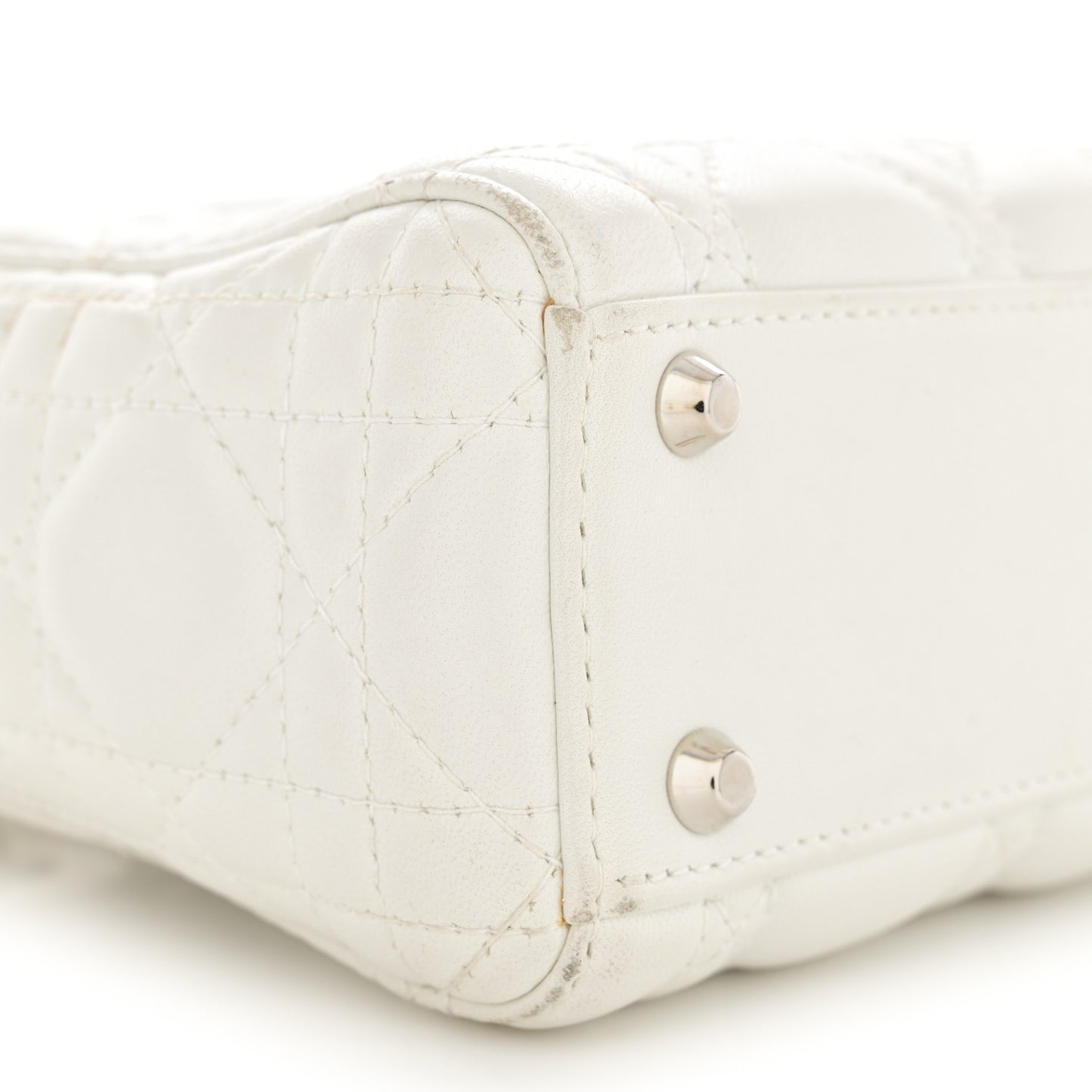 Lambskin Cannage Mini Lady Dior White