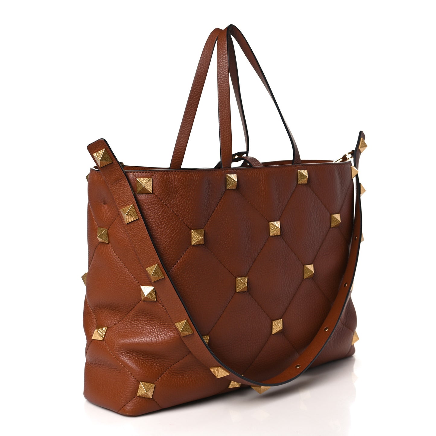 Grained Calfskin Large Roman Stud Tote Selleria