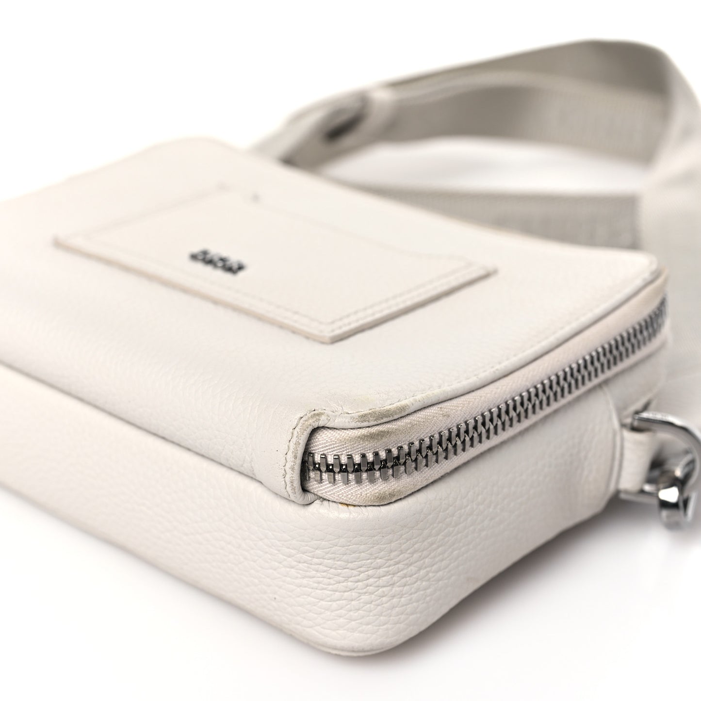 HOMME Grained Calfskin Playful Messenger Bag White