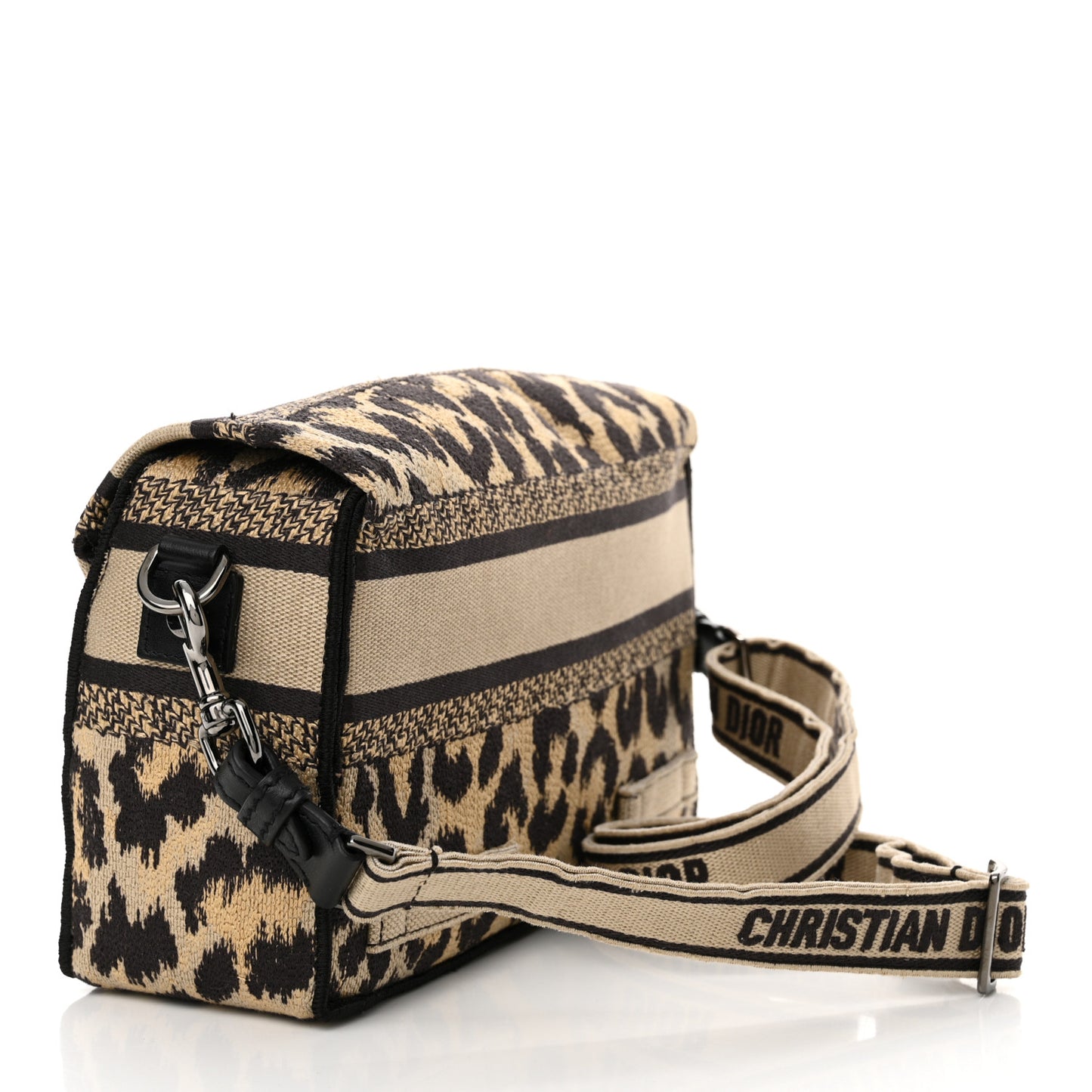 Canvas Mizza Embroidered Small Diorcamp Messenger Beige