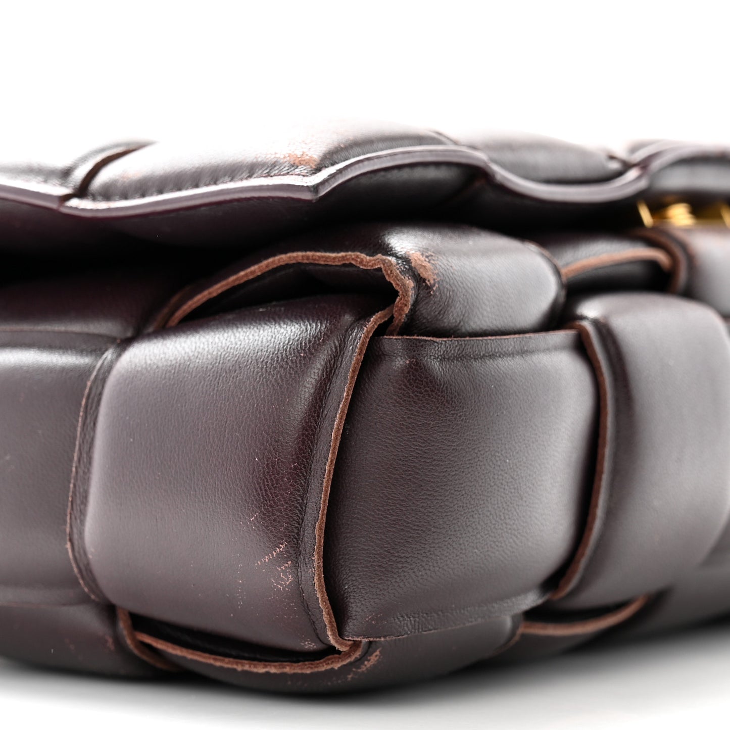 Nappa Maxi Intreccio Padded Cassette Crossbody Bag Grape