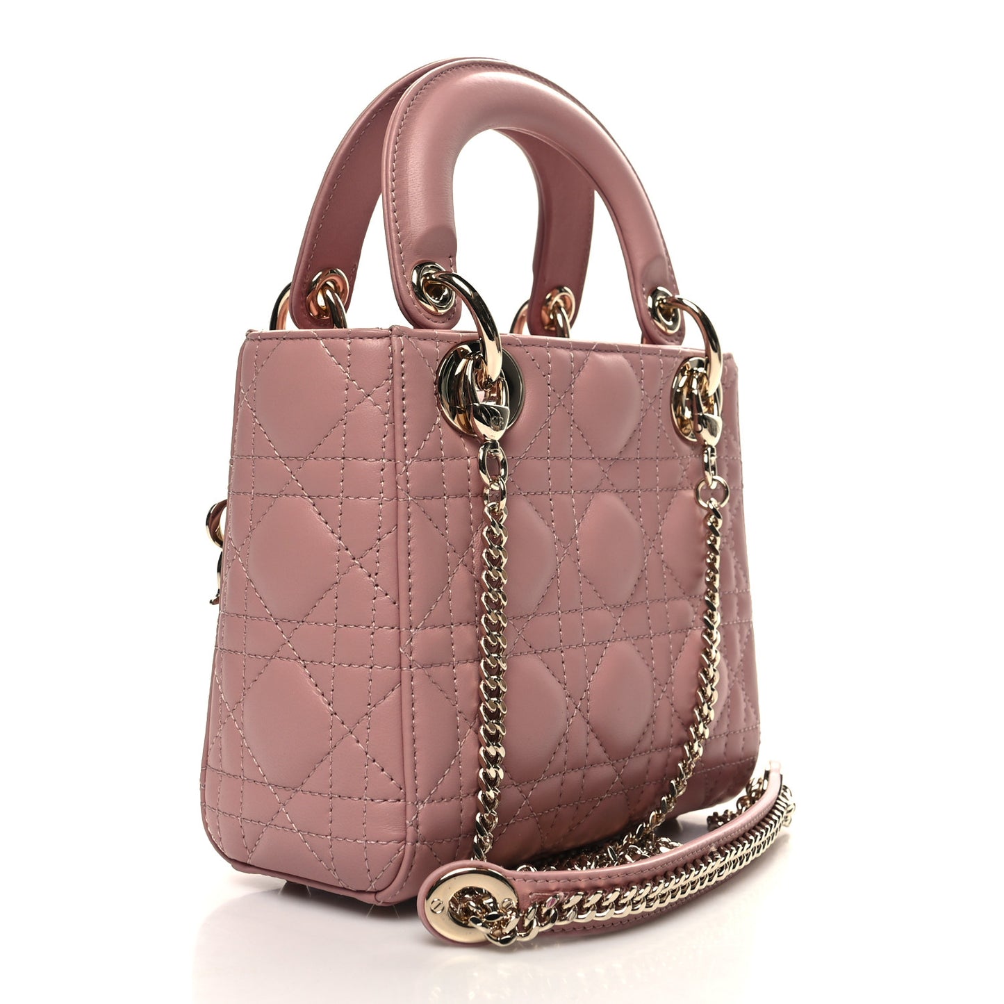 Lambskin Cannage Mini Lady Dior Pink