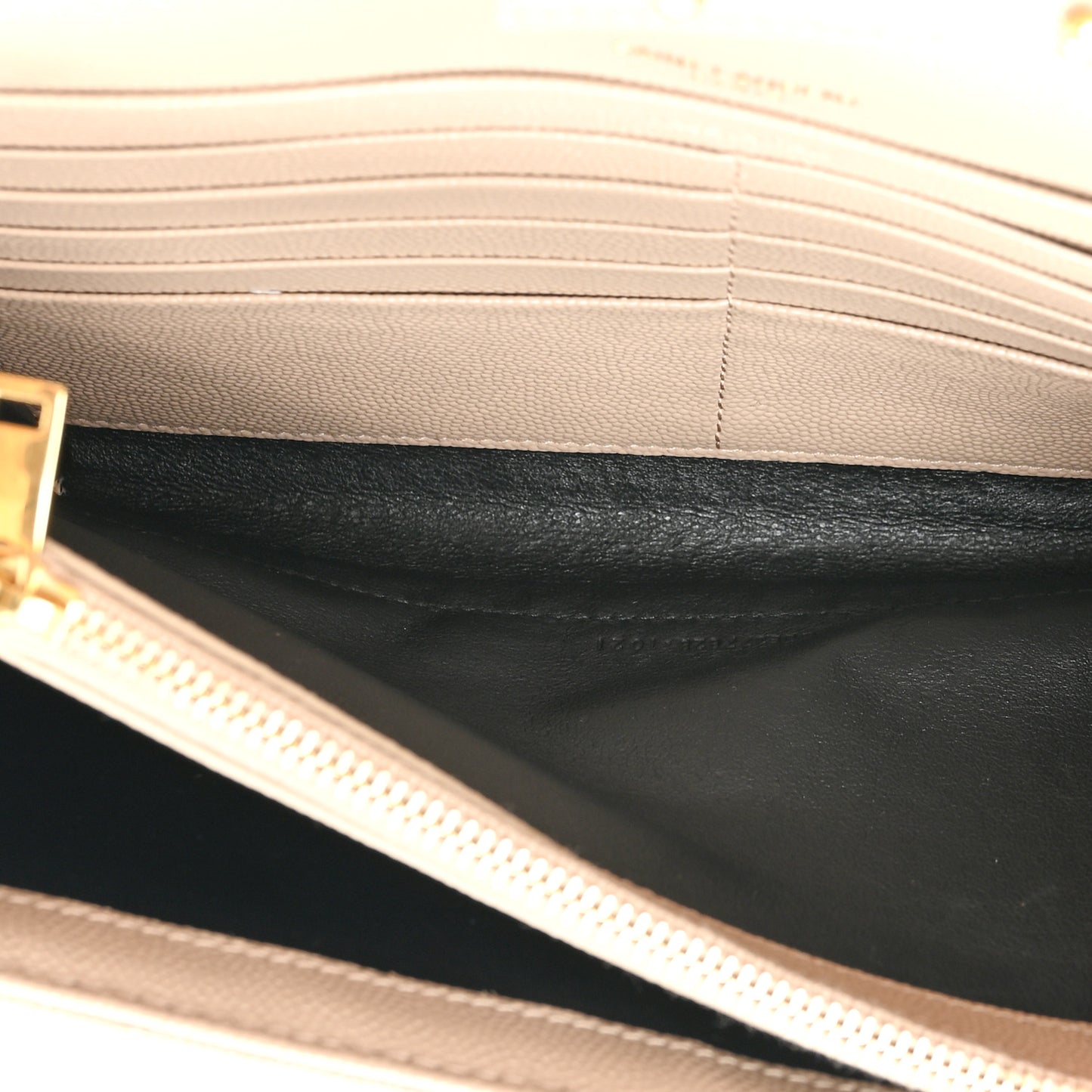 Grain De Poudre Matelasse Chevron Monogram Chain Wallet Dark Beige
