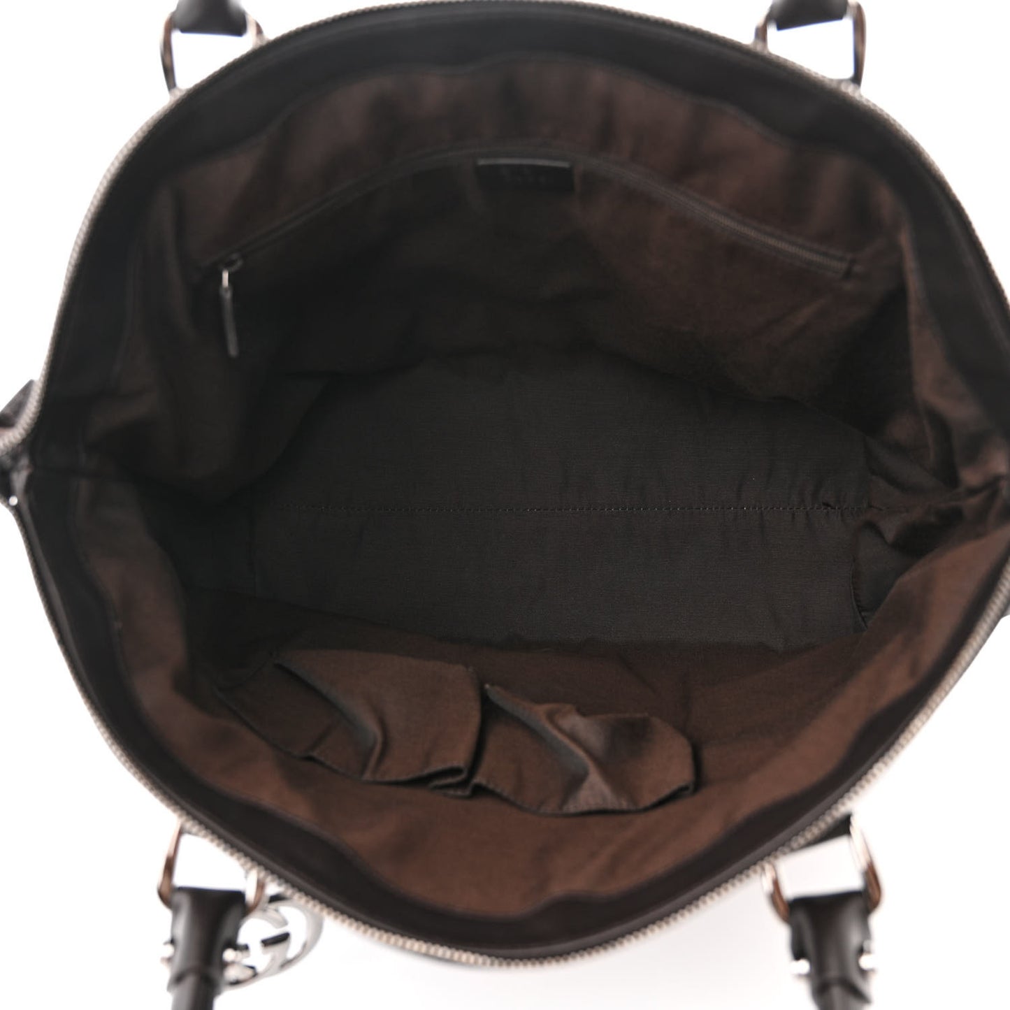 Guccissima Large GG Charm Convertible Dome Satchel Dark Brown